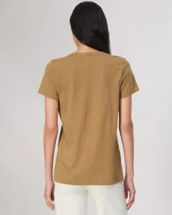 Fashion The Slub V-Neck Tee Women T-Shirts