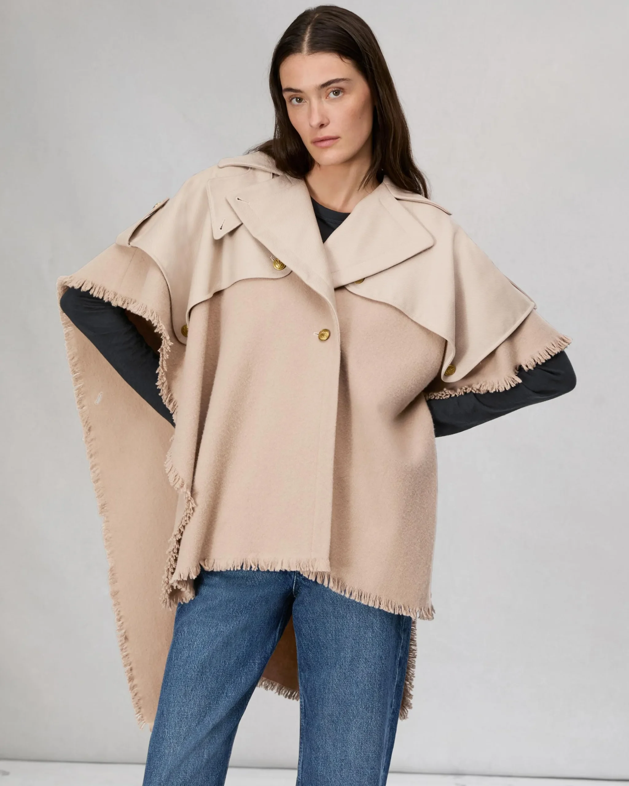 Cheap Wool Trench Poncho Women Scarves & Ponchos